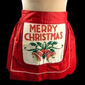 Vintage 1940’s postwar reversible Holiday apron, one size